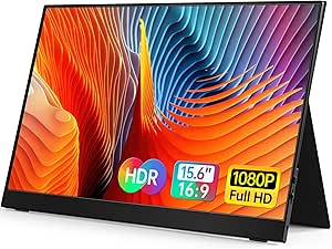 Vilva Portable-Monitor-for-Laptop-15.6 ” 1080p FHD IPS مانیتور قابل حمل USB-C و HDMI را برای لپ تاپ با پوشش و بلندگوهای مانیتور خارجی برای لپ تاپ/رایانه/مک/تلفن/Xbox/PS4 نمایش می دهد.