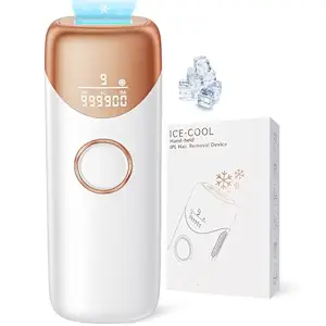 لیزر موهای زائد با خنک کننده 5 ℃ یخ ، دستگاه رفع مو لیزر IPL بدون درد 3 در 1 Ubroo در دستگاه پاک کننده مو برای زنان برای مردان الکترولیز اپیلاتور دائمی در قسمت بدن صورت (طلا)