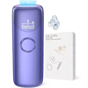 لیزر موهای زائد با خنک کننده 5 ℃ یخ ، دستگاه رفع موهای لیزر IPL بدون درد 3 در 1 Ubroo در دستگاه پاک کننده مو برای زنان برای مردان الکترولیز اپیلاتور دائمی در قسمت بدن صورت (بنفش)