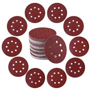 Tongbay 100pcs 5 اینچ 8 سوراخ دیسک های ماسه ای 40 60 80 100 120 180 240 320 400 600 ماسه ماسه ماسه ماسه ماسه ای (100 قطعه 40-600 رنده)