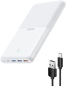 VRURC POWER BANK 30000MAH ، 20W سریع شارژ PD 18W QC 3.0 USB C باتری شارژر قابل حمل با 4 خروجی و 3 ورودی سازگار با تبلت تلفن های iPhone iPad Samsung Huawei و موارد دیگر – سفید
