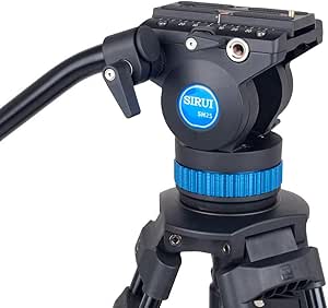 Sirui Video Tripod SH-25 ، Tripod Professional Broadcast با سر سیال برای دوربین ها ، پلت فرم جهانی و دسته برای کج شدن و پاننگ ، ظرفیت بار 22.0lb