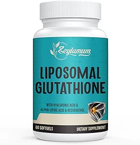 2400 میلی گرم لیپوزومی Glutathione Softgels ، جذب حداکثر ، فرم فعال L- گلوتاتیون کاهش یافته (GSH) ، با اسید هیالورونیک ، رسوراترول ، آنتی اکسیدان های اصلی برای سم زدایی ، مغز ، سیستم ایمنی ، 60 ژل نرم