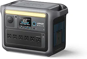 نیروگاه قابل حمل Anker Solix C1000 ، ژنراتور خورشیدی 1800W (Peak 2400W) ، شارژ کامل در 58 دقیقه ، باتری 1056WH LifePo4 برای تهیه نسخه پشتیبان خانگی ، قطع برق و کمپینگ در فضای باز (پنل خورشیدی اختیاری)