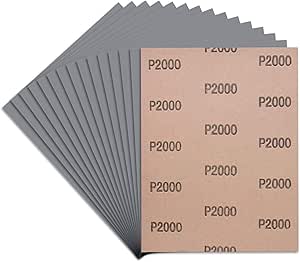 LCUBRO Sandpaper 2000 رنده ، ورق های ماسه ای خشک مرطوب ، کاغذ ماسه ای با کارایی بالا برای اتمام مبلمان چوبی ، سنگ زنی فلزی ، صیقل دادن به خودرو ، 9 11 11 اینچ ، 15 صفحه