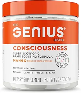 آگاهی نبوغ ، پودر مکمل مغز فوق العاده nootropic ، انبه – تمرکز تقویت ، عملکرد شناختی ، غلظت و تقویت کننده حافظه – قارچ Mane Alpha GPC & Lions برای انرژی عصبی و ضریب هوشی