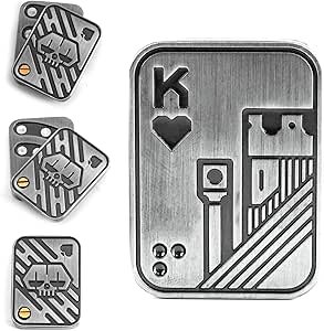 Vanana Metal Poker Finger Finger ، EDC Push Card Fidget اسباب بازی برای تسکین اسباب بازی میز کار اضطراب استرس فشار (K ، نقره)