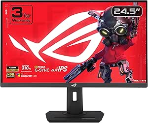 ASUS ROG Strix 24.5 اینچ مانیتور بازی USB-C HDR400 (XG259CMS)-FULL HD 1080p ، 310Hz ، 1MS ، IPS سریع ، 110 ٪ SRGB ، همگام سازی کم حرکت شدید ، سازگار با G-Sync ، DisplayWidget ، Tragod Socket ، 3yr Ghatery.