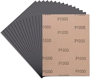 LCUBRO Sandpaper 1000 رنده ، ورق های ماسه ای خشک مرطوب ، کاغذ ماسه ای با کارایی بالا برای پایان مبلمان چوبی ، سنگ زنی فلزی ، جلا دادن خودرو ، 9 11 11 اینچ ، 15 صفحه