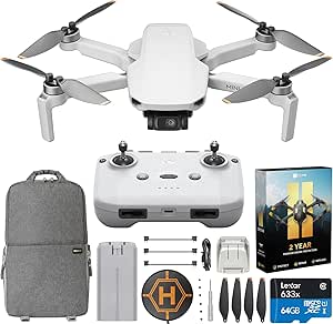 Quadcopter DJI Mini 4K Drone با دوربین برای بزرگسالان ، زیر 249 گرم ، تثبیت گیمبال 3 محوره ، انتقال فیلم 10 کیلومتری ، بازگشت خودکار ، مقاومت باد ، بسته نرم افزاری پرواز 31 دقیقه با لوازم جانبی دکو