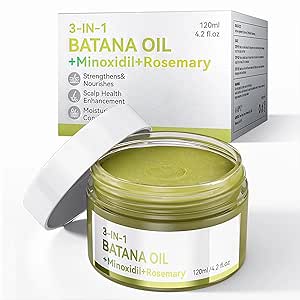 روغن باتانا برای رشد مو ارگانیک (120 میلی لیتر) ، سرم رشد مو 3 در 1 با روغن باتانا ، 3 ٪ مینوکسیدیل و رزماری برای نازک شدن مراقبت از مو و پوست سر
