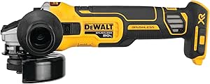 چرخ زاویه زاویه Dewalt 20V Max* Xr با ترمز ضربه ، سوئیچ اسلاید ، تنها 4-1/2 اینچی ، ابزار (DCG405B)