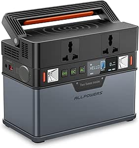 AllPowers ژنراتور قابل حمل 288WH منبع تغذیه انرژی اضطراری با اینورتر DC/AC ، فناوری PD ، خروجی بی سیم ، که توسط پانل خورشیدی/خروجی دیوار برای کمپینگ شارژ می شود
