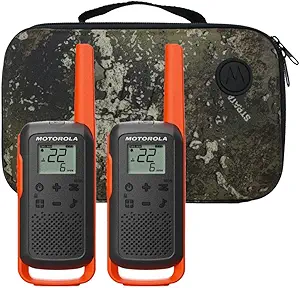 Motorola TalkAbout T275 رادیوهای دو طرفه (2 بسته)-محدوده 25 مایل ، قابل شارژ ، در فضای باز Walkie Talkie ، هشدارهای آب و هوایی NOAA ، VOX ، گوشواره و پرونده-بقا آماده برای کیسه های اشکال و آمادگی اضطراری