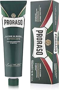 لوله کرم اصلاح Proraso ، 150 میلی لیتر ، کرم تراشیدن با طراوت و تنش برای مردان مبتلا به روغن اکالیپتوس و منتول ، ساخته شده در ایتالیا ، سبز