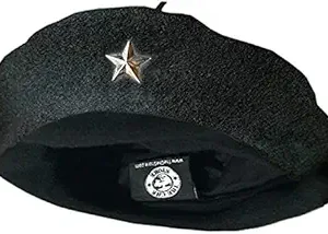Beret Black Original Beret ، ستاره نقره ای