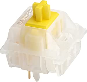 Gateron KS-3X1 V2 Milky Yellow Pro Pre-Lubed 5 صفحه کلید خطی برای صفحه کلید مکانیکی بازی MX (70 قطعه ، شیری زرد Pro)