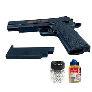 تپانچه اسلحه C10A Airsoft ، اسلحه BB با فولاد فلزی 6 میلی متری و گلوله پلاستیکی BB – فلز