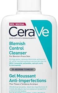 شستشوی صورت پاک کننده Cerave Contry Control برای پوست مستعد آکنه و لکه دار با 2 ٪ اسید سالیسیلیک ، نیاسینامید و سرامیدها 236 میلی لیتر