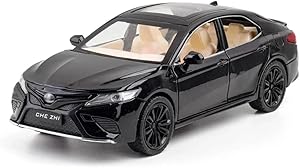 1:24 مقیاس Diecast سازگار با مدل ماشین تویوتا کامری ، عقب نشینی با چراغ و صداها ، سیاه
