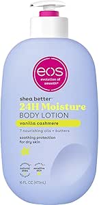 EOS Shea Better Body Lotion- وانیل ترمه ، مراقبت از پوست 24 ساعته رطوبت ، سبک و غیر چرب ، ساخته شده با Shea طبیعی ، وگان ، 16 fl Oz