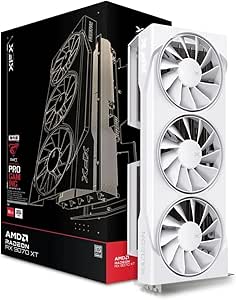 XFX SWIFT AMD RADEON RX 9070XT FAN TRIPLE FAN WHITE EDITION با 16 GB GDDR6 HDMI 3XDP ، AMD RDNA 4 RX-97TSWF3W9