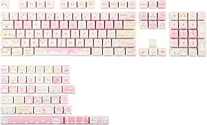 Kiiboom x Maorbeng Meow Meow Squad Keycaps مجموعه ، انتشار رنگ PBT ، پروفایل MAO ، 142 کلید کلید سفارشی برای چیدمان ANSI ، MX Switches صفحه کلید بازی مکانیکی