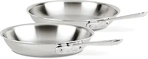 همه کادوهای D3 3-Ply Steel Steel Fry Set 2 قطعه ، 10 ، 12 اینچ ، Enduction Oven Evoviler Safe 600F ، مجموعه پخت و پز آشپزخانه ، مهارت ها ، قابلمه های سرخ کردن بادوام ، گلدان های حرفه ای و قابلمه های تنظیم شده