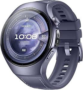 Huawei Watch Watch 5 46 میلی متر ساعت هوشمند ، فناوری X-TAP چند حساس ، اکسیژن خون در زمان واقعی ، نگاه سلامتی ، ESIM ، حالت های 2-bathery ، حرکات هوشمند بصری ، سازگار با iOS و Android ، Purple
