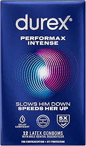 Durex termax Intense Lount LaTex کاندوم ، تناسب منظم ، 12 تعداد ، حاوی روغن حساس کننده برای مردان است ، (بسته بندی ممکن است متفاوت باشد)