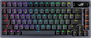 ASUS ROG AZOTH 75 WIRELESS DIY صفحه کلید بازی سفارشی ، صفحه نمایش OLED ، واشر سوار ، مرطوب کننده سه لایه ، سوئیچ های قرمز NX از قبل با لوبیده قابل استفاده و تثبیت کننده صفحه کلید ، کلید PBT ، طرح بندی ایالات متحده