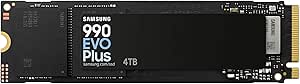 Samsung 990 Evo Plus SSD 4TB ، PCIE 4.0 X4 M.2 2280 ، سرعت 7،250mb/s ، ذخیره سازی برای PC/Laptops ، فناوری HMB و توربوتریت هوشمند (MZ-V9S4T0B/AM)