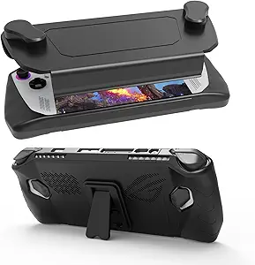 کیس محافظ TPU فوق العاده باریک به روز شده با پوشش جلویی سازگار با ASUS ROG ALLY ، جذب شوک ، بدون لغزش و محافظ پوشش Cover Cover Cover (سیاه)