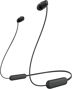 هدفون بلوتوث بی سیم سونی WI-C100 با میکروفون داخلی ، سیاه ، متوسط ، WI-C100/B