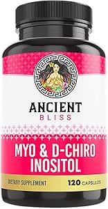 مکمل باستانی Bliss Myo & D-Chiro Inositol ، نسبت 40 به 1 ، به پشتیبانی از عملکرد تخمدان برای زنان کمک می کند ، ویتامین B8 به تنظیم چرخه قاعدگی ، 2050mg در هر وعده ، 120 کپسول وگان کمک می کند