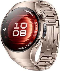 Huawei Watch 5 ساعت هوشمند 42 میلی متر ، فناوری X-TAP چند حساس ، اکسیژن خون در زمان واقعی ، ESIM ، حالت های 2-buttery ، حرکات هوشمند بصری ، iOS و Android ، Sand Gold + Foc
