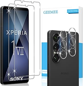 Geemee محافظ صفحه نمایش شیشه ای برای Sony Xperia 1 VII و فیلم محافظ دوربین ، 2 + 2 قطعه 9H سختگی فیلم با سختی شیشه ای محافظ صفحه نمایش حساس