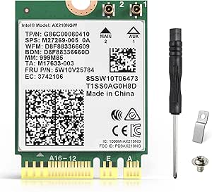 edup ax210ngw wi-fi 6e کارت بلوتوث 5.3 Tri-band 5400Mbps به آداپتور شبکه 6GHz 802.11ax ماژول بی سیم MU-MIMO برای لپ تاپ گسترش می یابد ، از ویندوز 10/11 64bit ، m.2/ngff پشتیبانی می کند.