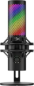 Hyperx Quadcast 2 S-میکروفون USB ، با روشنایی RGB ، جریان و پادکست ، با کنترل های داخل صفحه ، روشنایی LED ، سوار شدن شوک قابل جابجایی ، PC ، MAC ، USB-C-Black