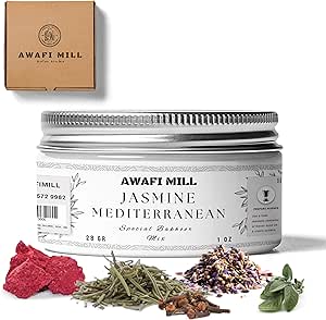 Awafi Mill Mediterranean Jasmine Bakhoor Mix – بخور دادن به صورت تخصصی برای یک تجربه معطر با طراوت (بطری 28 گرم (1 اونس))
