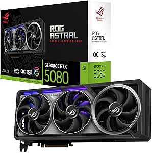 ASUS ROG ASTAL GEFORCE RTX 5080 16GB GDDR7 OC EDITION کارت گرافیک بازی (Nvidia Geforce RTX5080 ، چهار فن ، PCIE 5.0 ، 2x HDMI 2.1B ، 3X DisplayPort 2.1A ، ROG-ASTRAL-RTX5080-O16G-GAMING)