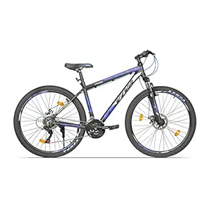 Viva Falcon-3.0 27.5t 21 سرعت 18.5 اینچ قاب ، دوچرخه کوه آلیاژ برای مردان (سیاه و آبی ، 12+ سال ، دیسک دوگانه)