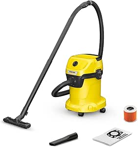 جاروبرقی مرطوب و خشک Kärcher WD 3 ، عملکرد دمنده ، قدرت: 1000W ، ظرف پلاستیکی: 17L ، شیلنگ مکش: 2m ، شامل. فیلتر کارتریج ، نازل کف و شکاف