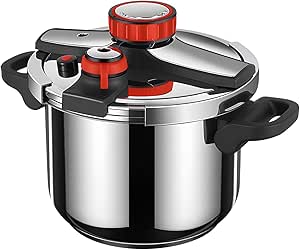اجاق گاز فشار ، لوازم آشپزی استیل ضدزنگ ضد انفجار ، ماشین ظرفشویی ایمن 6.3qt. نقره 6L