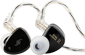 Linsoul Simgot EM6L 1DD + 4BA درایور هیبریدی در داخل گوش ، گوشواره بازی ، هدفون HIFI IEM با محفظه رزین چاپی سه بعدی ، کابل با روکش نقره ای جدا شده (سیاه ، Simgot EM6L)