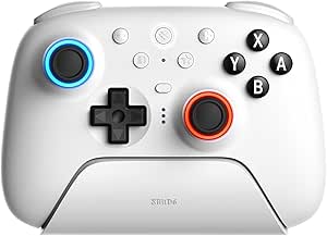 8bitdo Ultimate 2 کنترلر بلوتوث برای سوئیچ/سوئیچ 2 و ویندوز رایانه شخصی ، کنترلر Pro با جوی استیک های TMR ، اثر سالن قابل تعویض/محرک های لمسی ، لرزش و کنترل حرکت – سفید