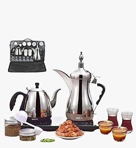 Gulf Dalla 1600W سازنده قهوه و چای با ظرفیت 1000 میلی لیتر + 600 میلی لیتر ، کیف و لوازم جانبی