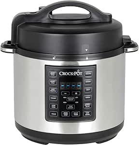 اجاق گاز فشار اکسپرس Crock-Pot | 12 در 1 قابل برنامه ریزی قابل برنامه ریزی | اجاق گاز آهسته | بخار غذا و Saute | 5.6 L | کارآمد انرژی | فولاد ضد زنگ [CSC051]