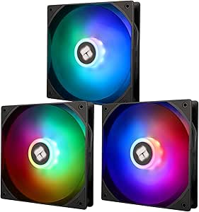 ThermalRight TL-C14C-S x3 140mm فن خنک کننده ساکت ، فن خنک کننده سازنده سیاه ، کولرهای CPU با سرعت بالا 1500rpm ، اتصال 4 پین PWM ، 3 بسته