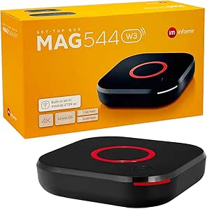 Hb-Digital Mag 544W3 اصلی Infomir & Set Top Box 4K Player Player گیرنده تلویزیون UHD 60FPS 2160P@60 FPS HDMI 2.1 پشتیبانی 4K و HEVC USB3.0 4X ARM CORTEX-A35 + کابل HDMI